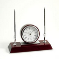Desk Clock on on Rosewood Base